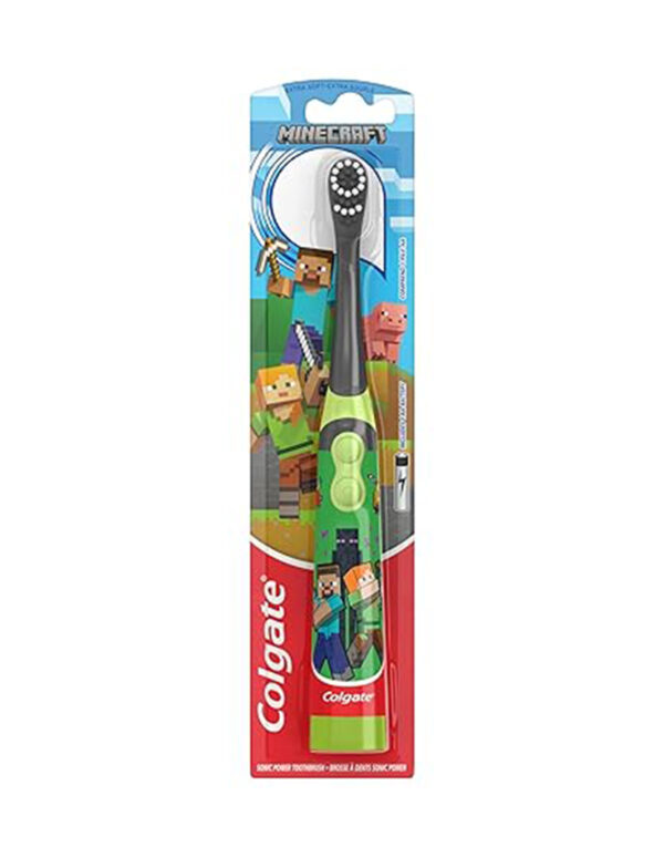 Colgate Kids Battery Powered Minecraft Toothbrush, Extra Soft Kids Battery Toothbrush with 1 AA Battery Included, Made for Ages 3 and Up, Features Easy On and Off Switch, Flat Lay Handle, 1 Count ($4.96)