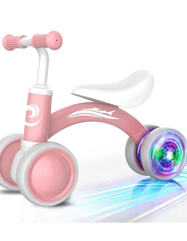 Colorful Lighting Baby Balance Bike Toys for 1 Year Old Girl Gifts, 10-36 Month Toddler Balance Bike, No Pedal 4 Silence Wheels & Soft Seat Pre-School First Riding on Toys, 1st Birthday Gifts ($35.99)