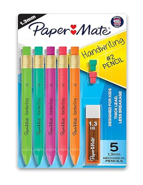 Paper Mate 2017483 Mechanical Pencils for Handwriting, Triangular, 5/PK, AST ($3.47)