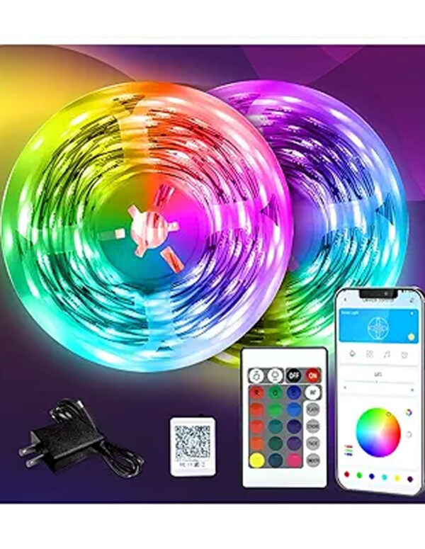 DAYBETTER LED Strip Lights 130ft Lights Strip for Bedroom, Desk, Indoor Room Bedroom Brithday Gifts RGB Decor with Remote and 24V Power Supply ($9.99)