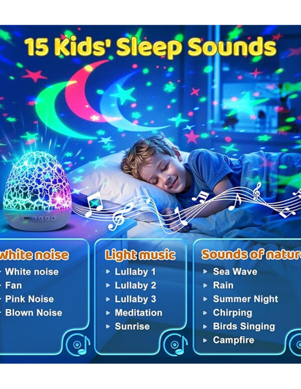 Baby Sound Machine Night Light Projector Kids Christmas Gifts | 15 White Noise Machine & 3D Films | 31Colors & Remote Control | Autism Toys Night Light for Kids, Baby Boy Toys, Egg Light for Nursery ($35.99)