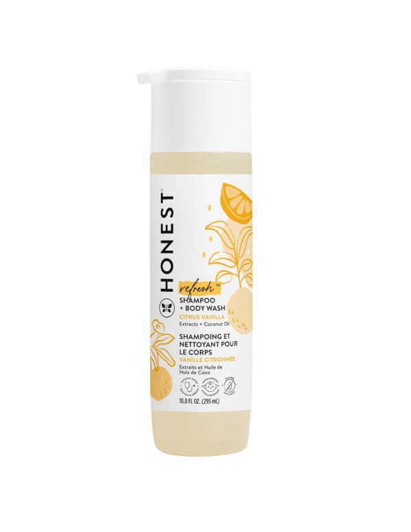 The Honest Company 2-in-1 Cleansing Shampoo + Body Wash | Gentle for Baby | Naturally Derived, Tear-free, Hypoallergenic | Citrus Vanilla Refresh, 10 fl oz ( $ 9.97)