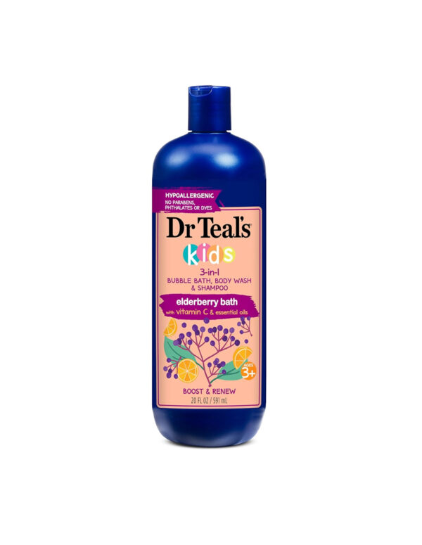 Dr Teal's Kids 3-in-1 Elderberry Bath: Bubble Bath, Body Wash & Shampoo, 20 fl oz ( $ 11.33)