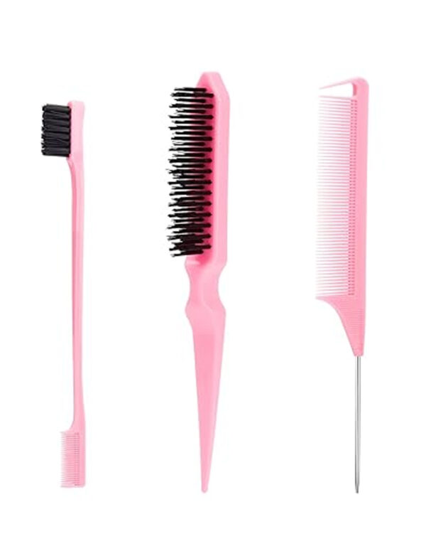 3 Pcs Slick Back Hair Brush, Rat Tail Comb, Edge | Bristle Brush, Hair Accessories for Girls, Kids, Toddlers Sleek Ponytail/Bun, Edge Control and Smoothing Baby Hair & Flyaways ($ 3.99)