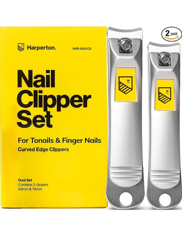 Ultra Sharp Nail Clippers Set - 2 Pack Stainless Steel Fingernail & Toenail Trimmers with Built-in Nail File for Women & Seniors (Silver) ($ 9.99)