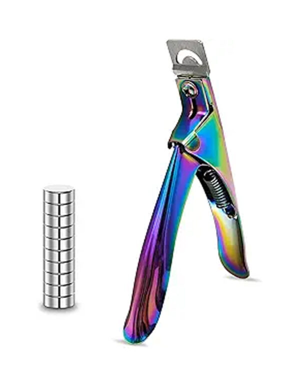 Acrylic Nail Cutter with Magnet Sizer & Length Measurement,Adjustable Stainless Nail Trimmer for Salon Home Nail Art, Professional Nail Clippers for Precise Manicures (Rainbow) ($ 4.99)