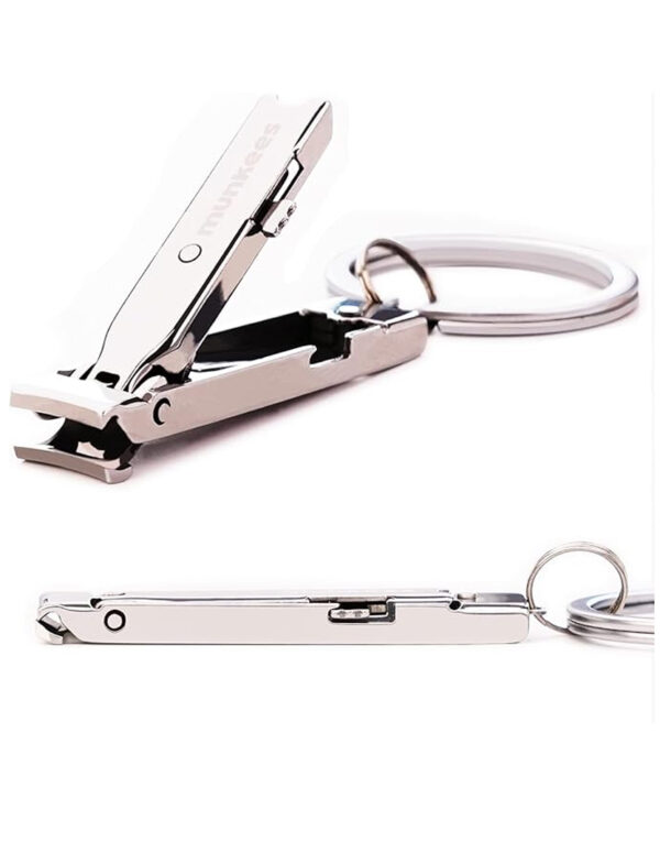 munkees Ultra-Thin Nail Clippers Keychain, Mini Foldable Nail Cutter with Key Ring, Small Portable Stainless Steel Pocket Manicure Set for Travel, Camping, & Outdoors (1-Pack) ($ 8.45)