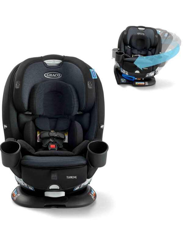Graco Turn2Me 3-in-1 Rotating Convertible Car Seat, Cambridge, Rear-Facing Rotation, Forward-Facing Mode, Highback Booster Up to 100 lbs, Adjustable Headrest & Harness, Steel Reinforced Frame ( $ 399.99)