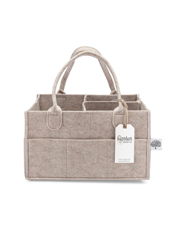 Parker Baby Diaper Caddy - Nursery Storage Bin and Car Organizer for Diapers and Baby Wipes - Oatmeal, Regular ($ 22.95)