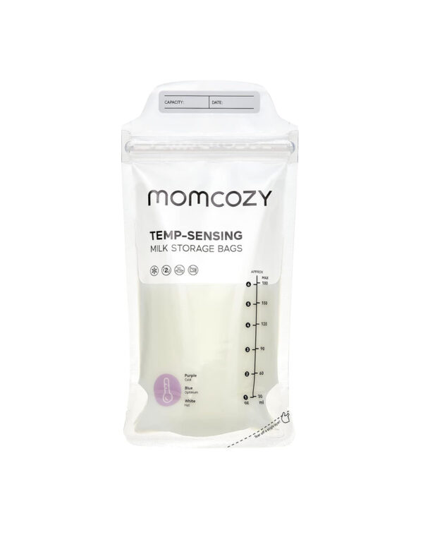 Momcozy Breastmilk Storing Bags, Temp-Sensing Discoloration Milk Storing Bags for Breastfeeding, Disposable Milk Storage Bag with 6 Ounce Self Standing, No-Leak Milk Freezer Storage Pouches, 120pcs ($ 19.13)